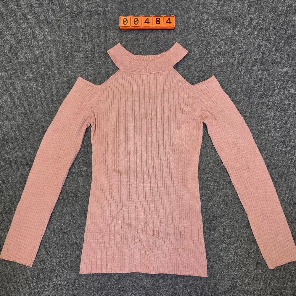 Pink ribbed knit off the shoulder sweater in a M.